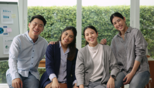 Young adult asia people diverse team group. youth-led environmental action